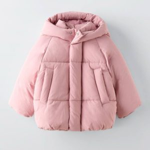 کاپشن صورتی زارا اسپانیا meh257